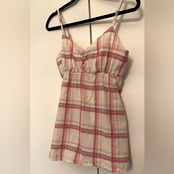 Vintage Y2K pink plaid spaghetti strap top, size m/l - Picture 1 of 7